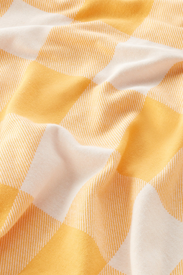 American Check Polo in Yarn-Dyed Stretch Cotton Blend FIRE YELLOW BUFFALO