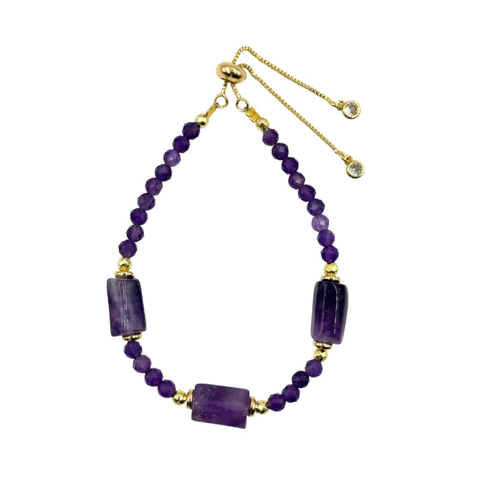 Amethyst Hexagon Stone Bracelet