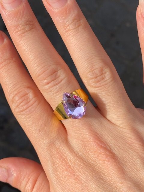 Anello Drop Rock Lilla