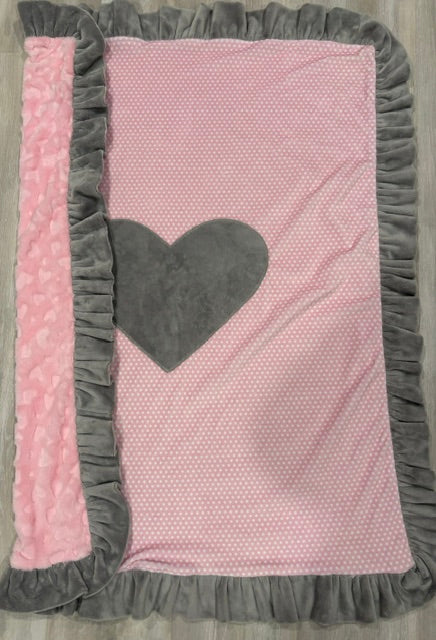 Boogie Baby Pink Heart Blanket