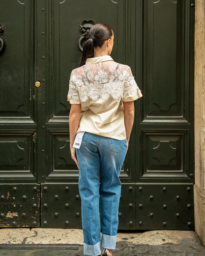 Camicia Pizzo Cream Glm Couture