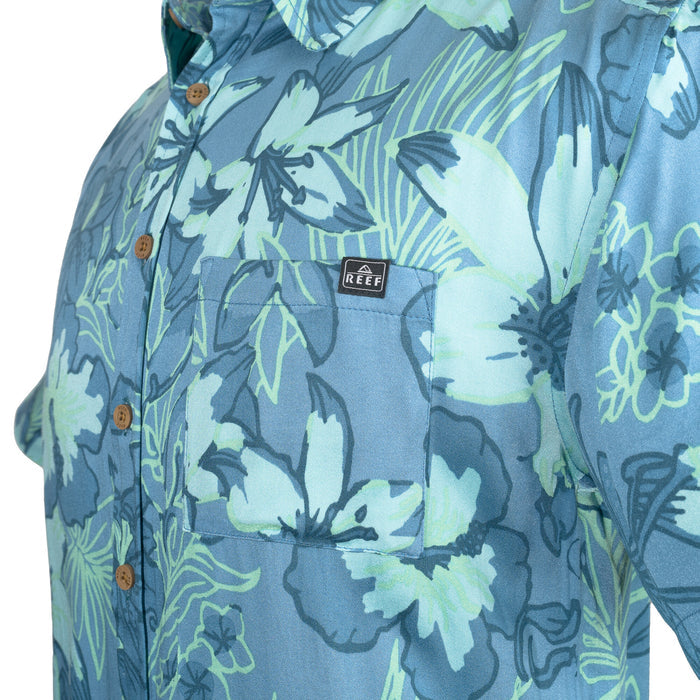 Camisa Niño Reef Flores Azul Celeste