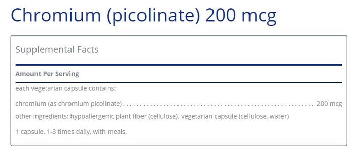 Chromium (picolinate) 200mcg 60 capsules by Pure Encapsulations