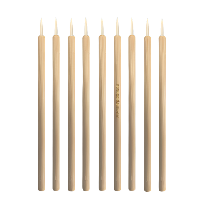 Eco-Friendly Bamboo Fine Eyeliner & Eyebrow Brushes - 50 pcs