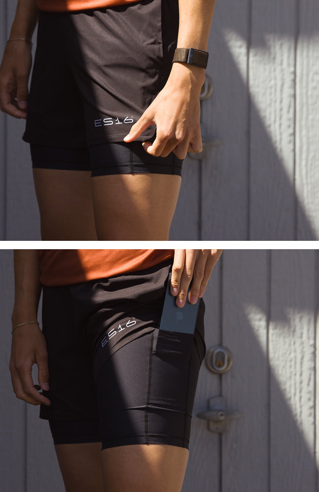 ES16 Performance shorts med innershorts. Violet