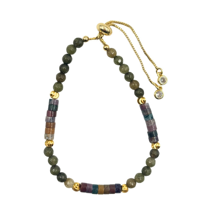 Fancy Jasper Disc Stone Bracelet