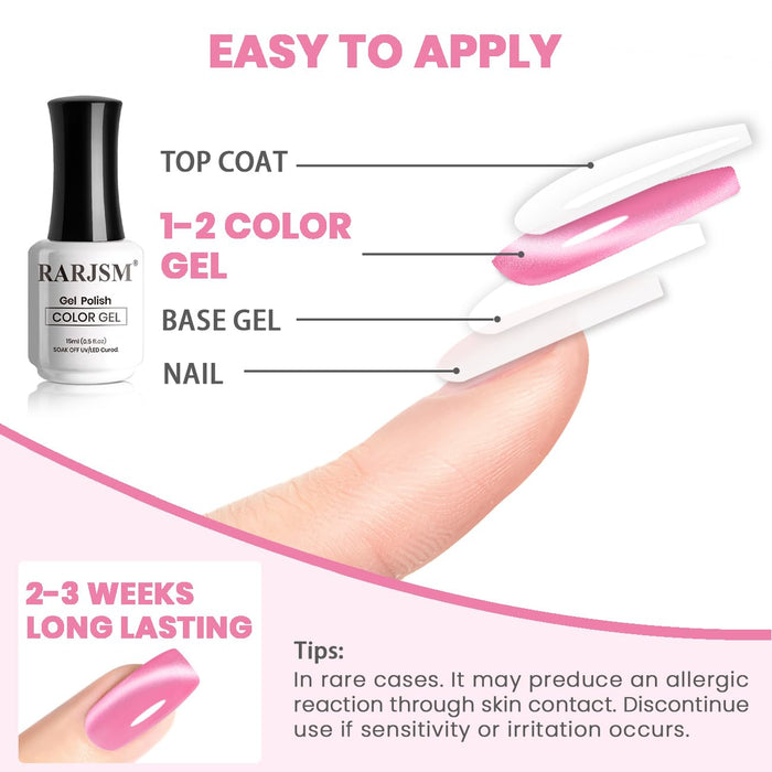 Easy to apply top coat 1-2 color gel base gel nail 2-3 weeks long-lasting tutorial magnetic cat eye