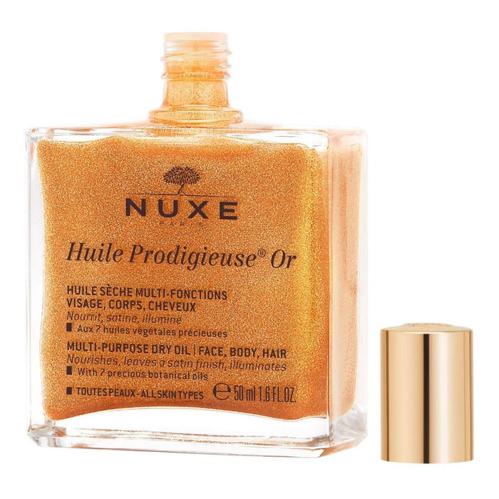 HUILE PRODIGIEUSE® OR 50ml - Ulei Uscat Multifunctional Cu Particule Stralucitoare Pentru Fata, Corp Si Par - skinseen.ro