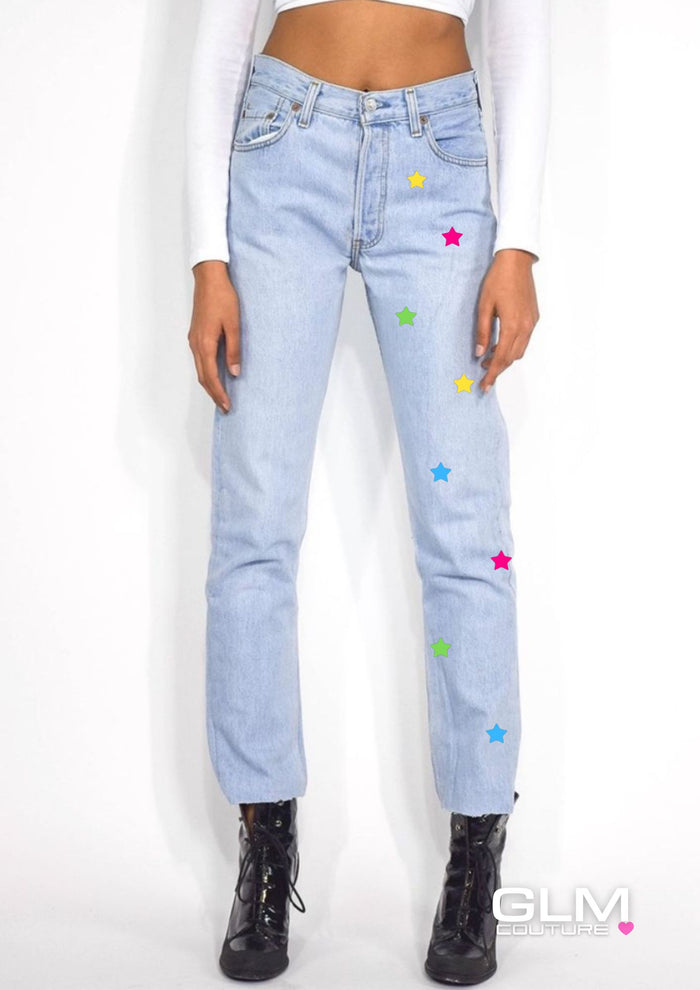Jeans Levi’s Denim Multicolors Stars GLM COUTURE💗