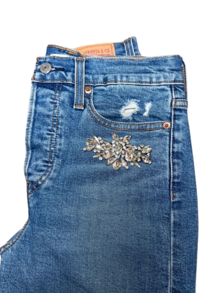 Jeans Levi’s Luxury Big Strass GLM COUTURE💗