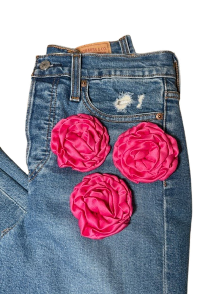 Jeans Levi’s Roses Fuxia GLM COUTURE💗