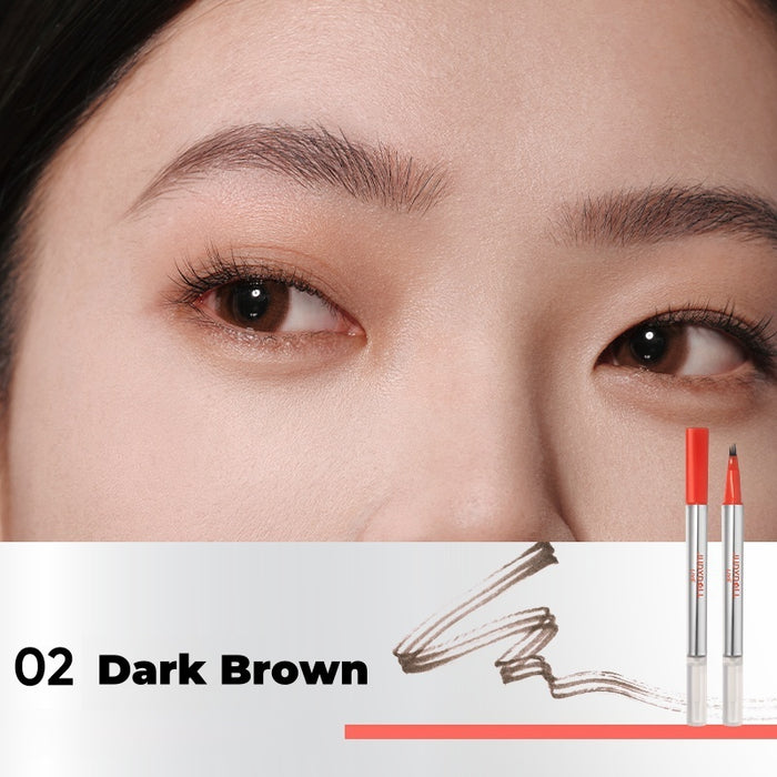 JUDYDOLL Long-wear Airy Double-head Three-fork Eyebrow Pen T4570