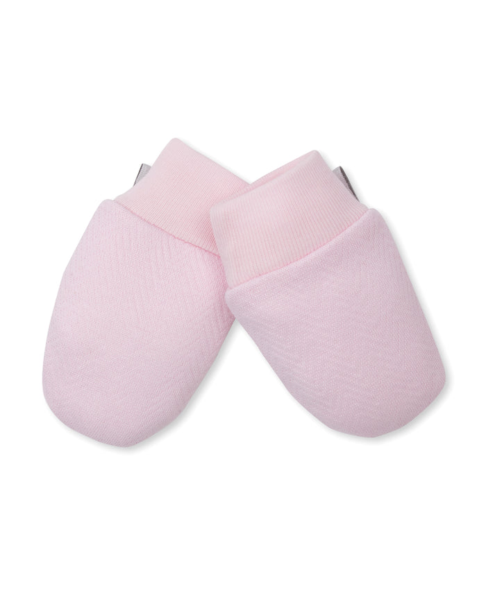 Kissy Herringbone Mits-Pink