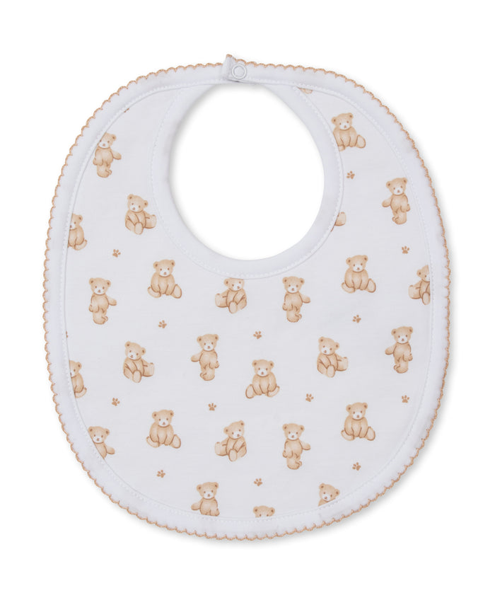 Kissy Teddy Bear Time Bib-Brown