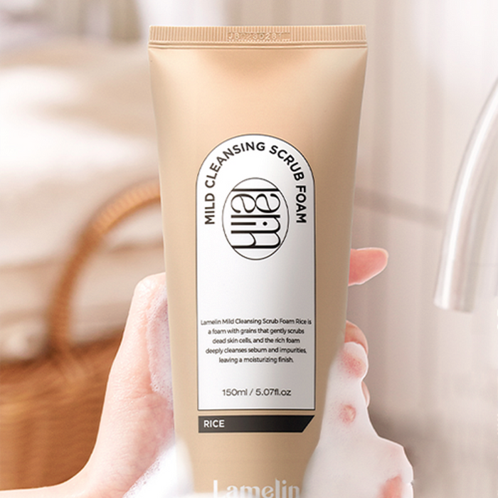 LAMELIN Mild Cleansing Scrub Foam Rice غسول مقشر للبشرة بالرز