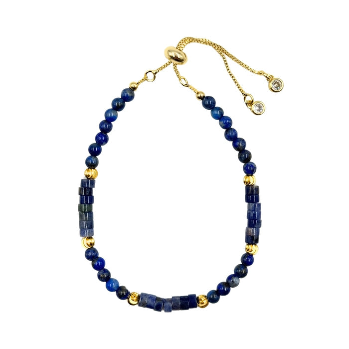 Lapis Lazuli Disc Stone Bracelet