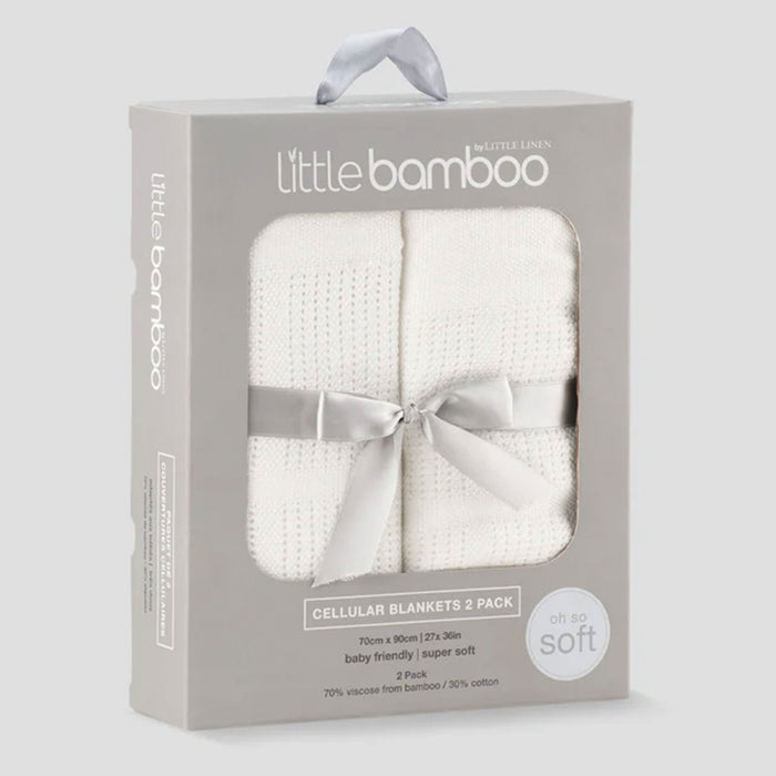 Little Bamboo Cellular Bassinet Blanket Natural - 2 Pack