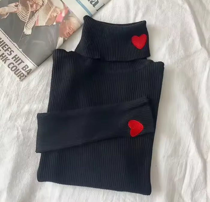 Maglione Collo Alto Cuoricini