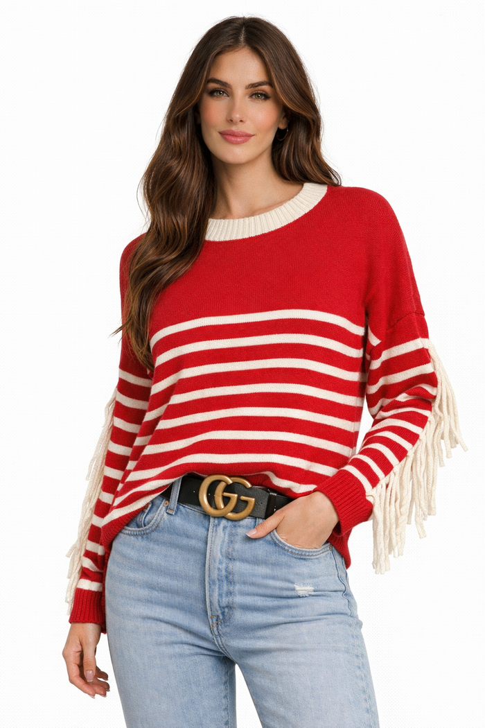 Maglione Frange Red GLM Couture