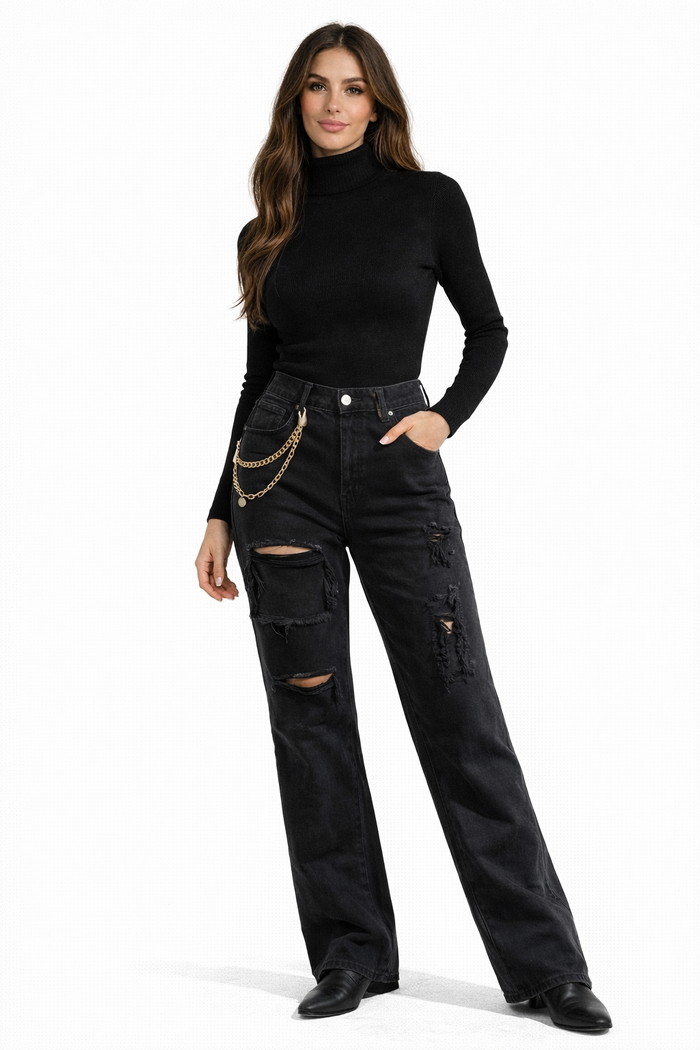 Pantalone Jeans Black StrapGLM Couture