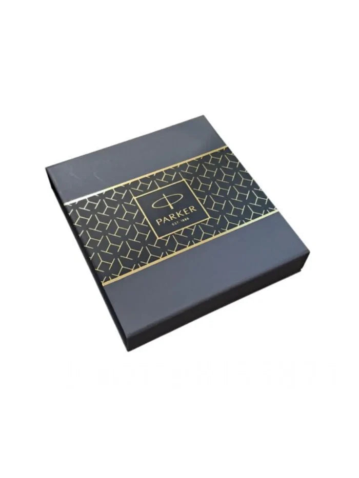 Parker Aster Matte Black Gold Trim Rollerball Pen Medium Nib With Slim Notebook