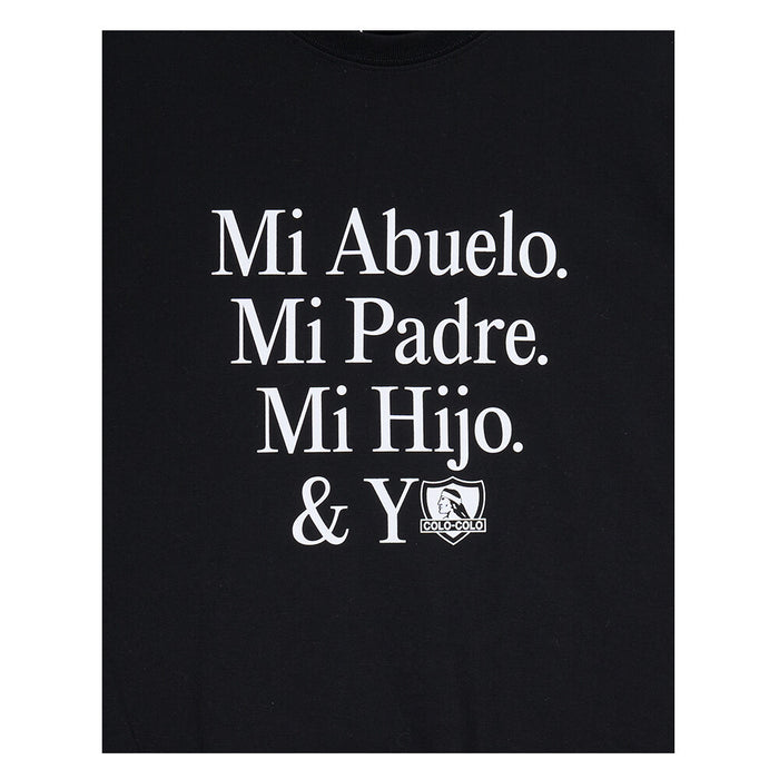 Polera Colo Colo Urbano Centenario Hombre Negro Lema