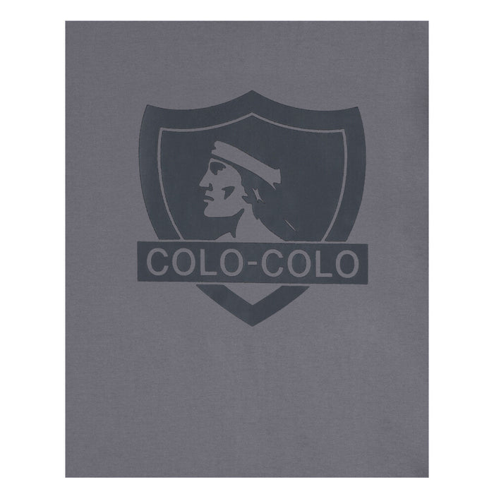Polera Colo Colo Urbano Hombre Gris Escudo Negro