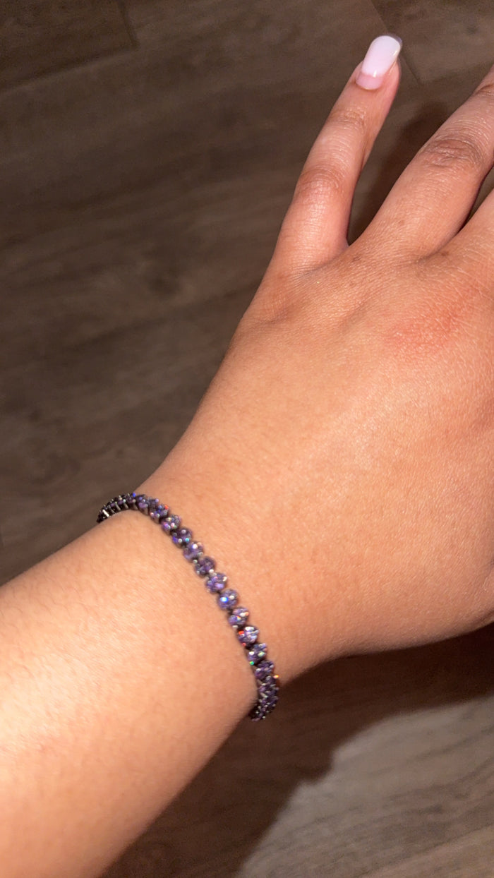 Purple Oval Tennis Bracelet 💜
