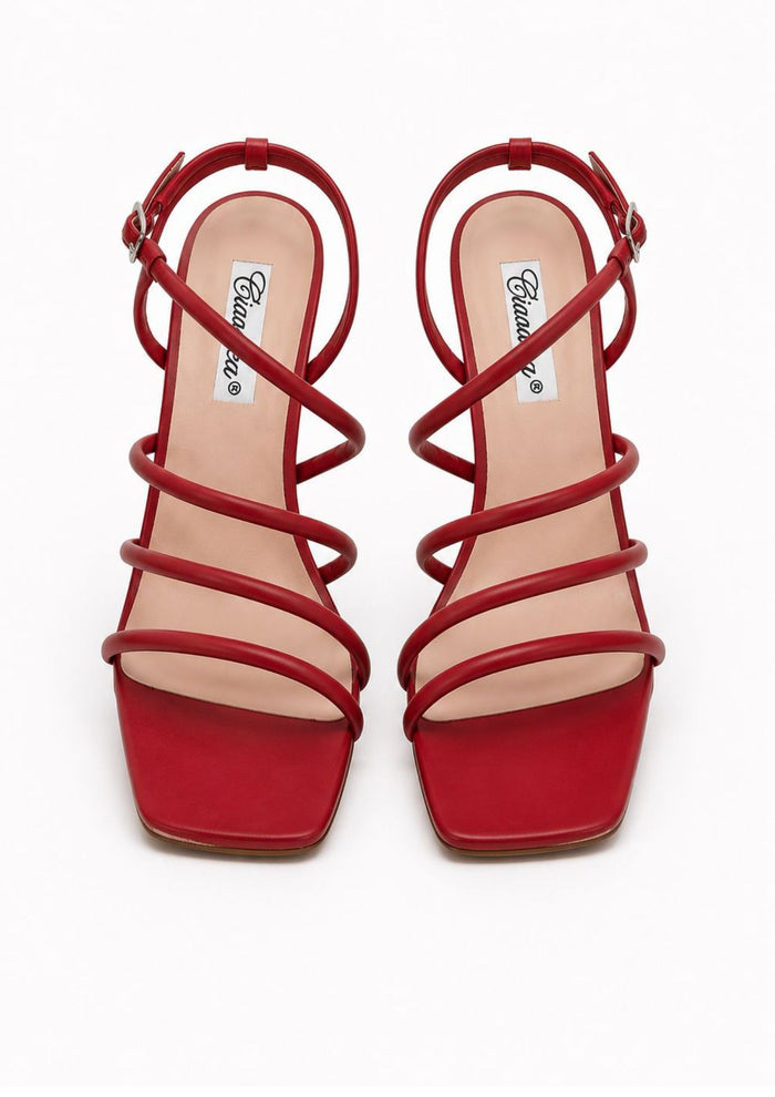 Sandalo Incrocio Rosso