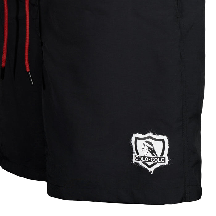 Short Colo Colo Urbano All Black Shield White Red