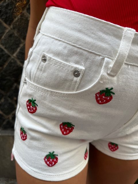 Shorts Denim WHITE Strawberrys