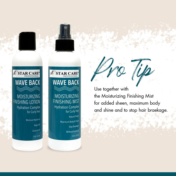 Star Care Professional Wave Back Moisturizing Finishing Lotion for Curly Hair 8oz/ 232ml