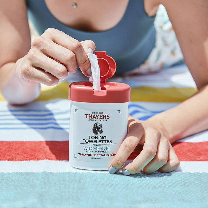 THAYERS ROSE PETAL TONING TOWELETTES مناديل البشرة المطورة من ثايرس