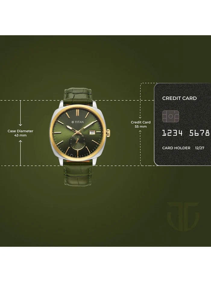 Titan Classique Suave 2.0 Analog Green Dial Watch - 90189BL01
