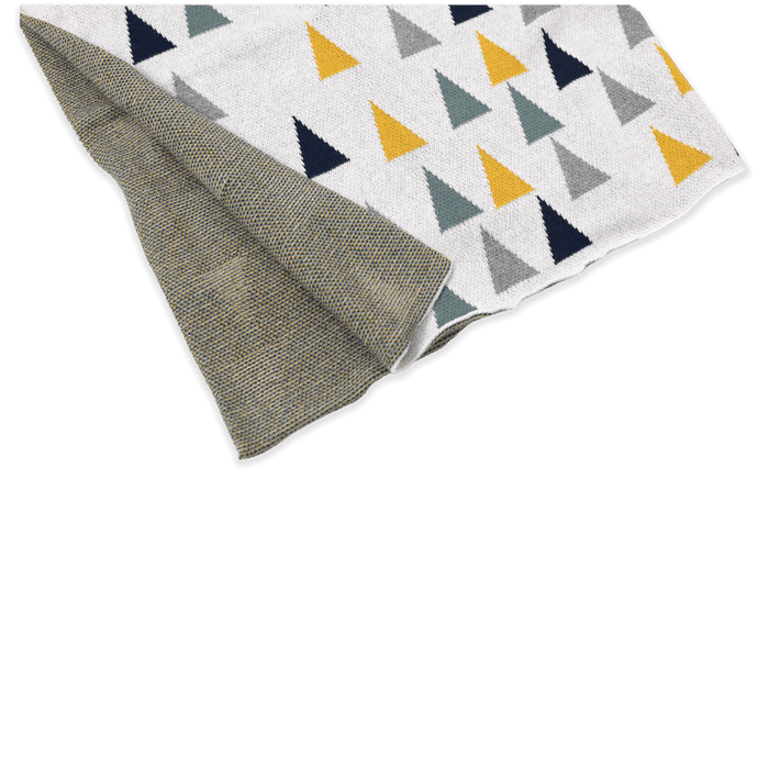 Triangles - Jacquard Sweater Knit Baby Blanket (Organic Cotton)