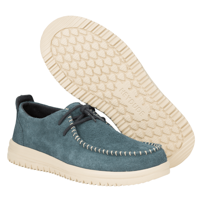 Wally NXT Moc Heren Mocassins Suede Stormy Blue/Wood Ash