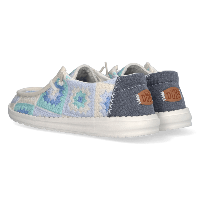 Wendy Cottage Crochet Dames Instappers Bay Blue/Multi