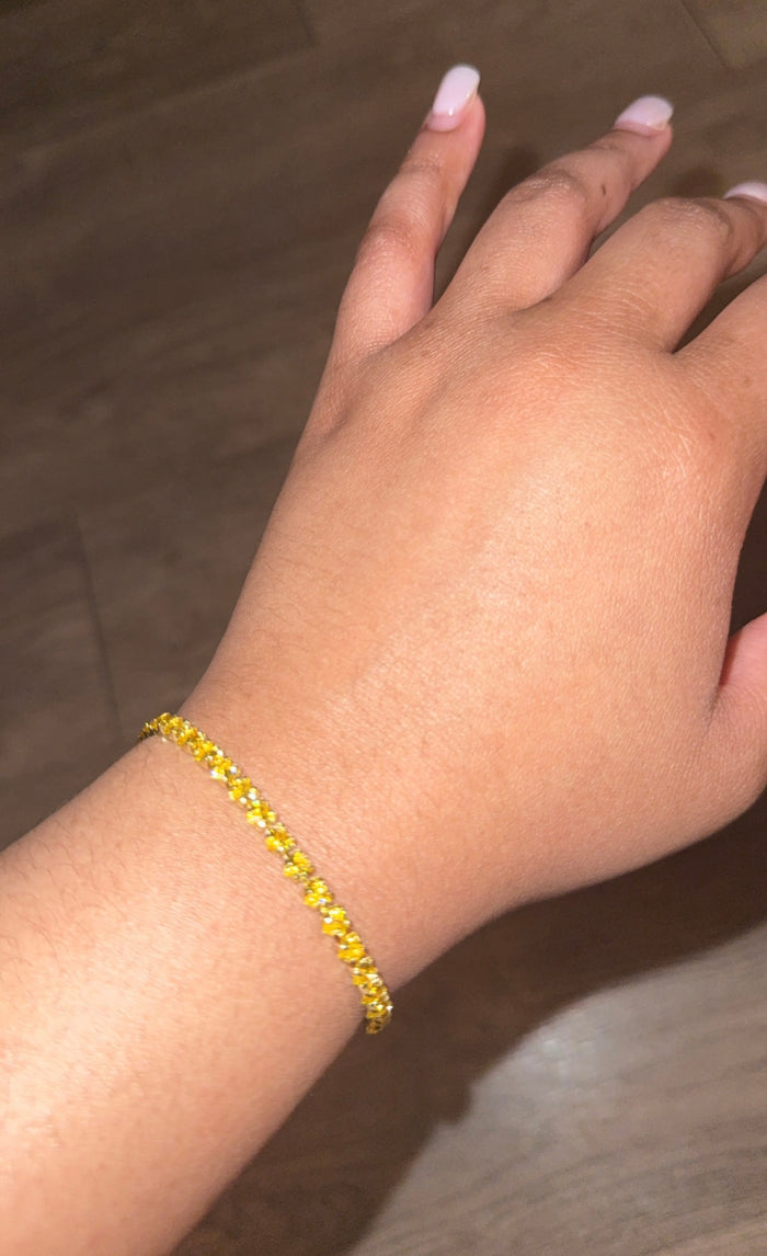 Yellow Heart Tennis Bracelet 💛