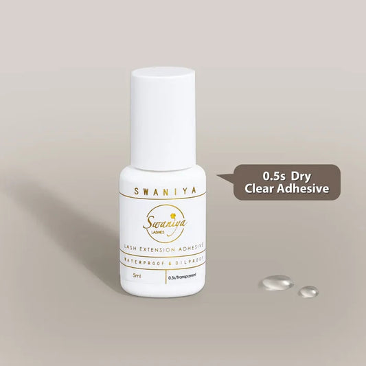 Clear Lash Glue for Colored Extensions & Natural Finish — 0.5s Transparent| Swaniya Lashes