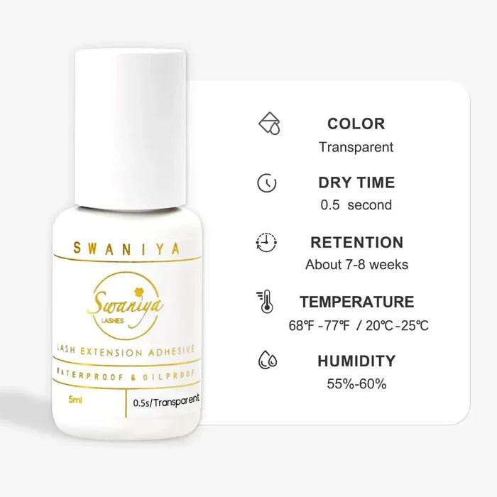 Transparent Eyelash Glue 0.5s dry| Swaniya Lashes