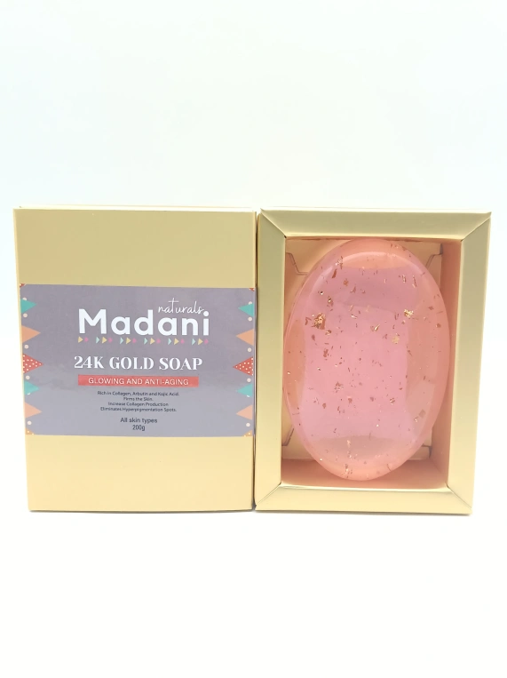 24K Gold Collagen Brightening Face & Body Soap - Premium skin brightening and anti-aging soap for face and body.
