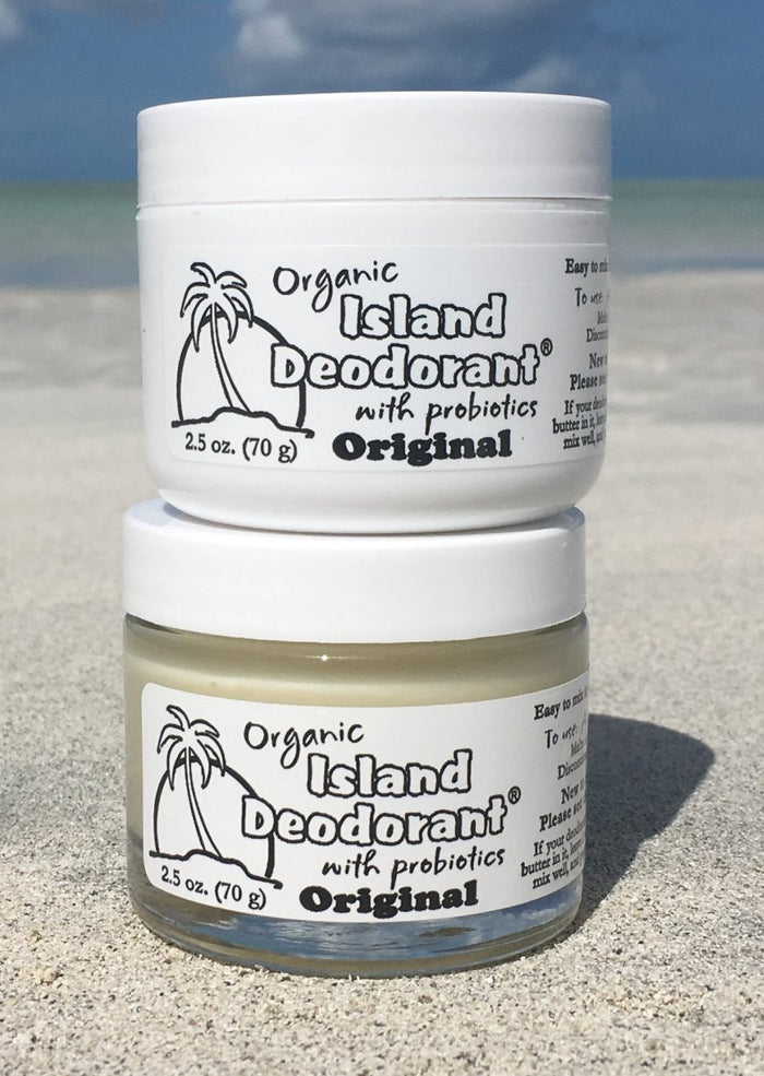 probiotic deodorant cream in glass jar aluminum-free natural deodorant with probiotics Island Deodorant Original