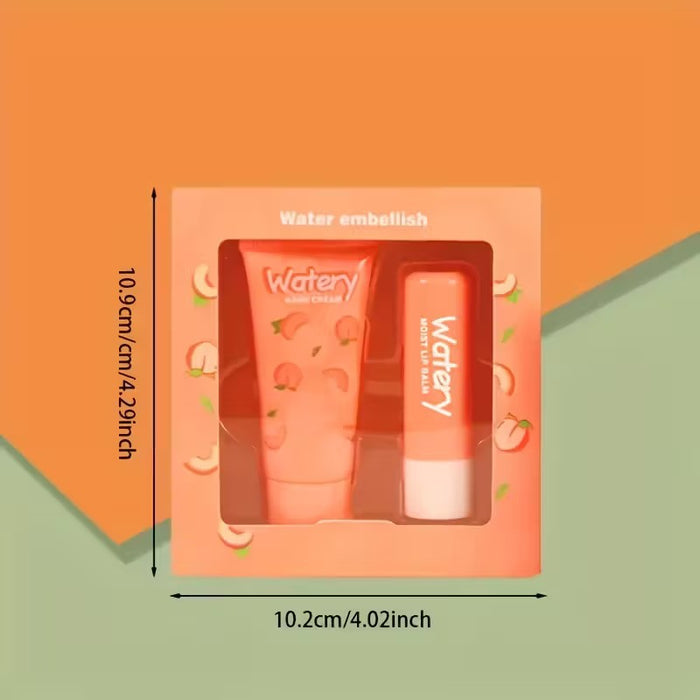 2pcs Lipstick & Hand Cream Moisturizing Gift Set