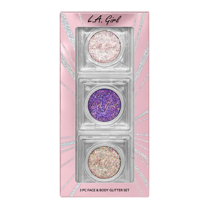 3pc Glitter Face & Body Gift Set - Twinkle & Glow - Box