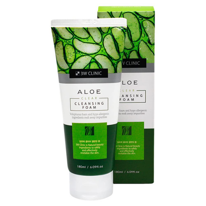 3W Clinic Aloe Clear Cleansing Foam - 180ml