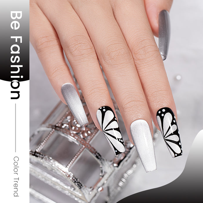 6  White Cat Eye Gel Nail Polish Set 7.5 ml
