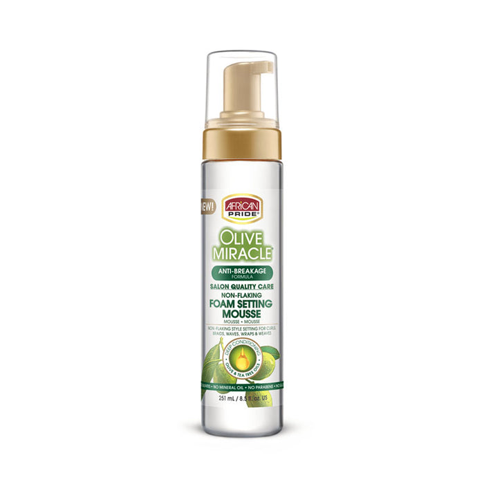 AFRICAN PRIDE Olive Miracle Foam Setting Mousse 8.5oz