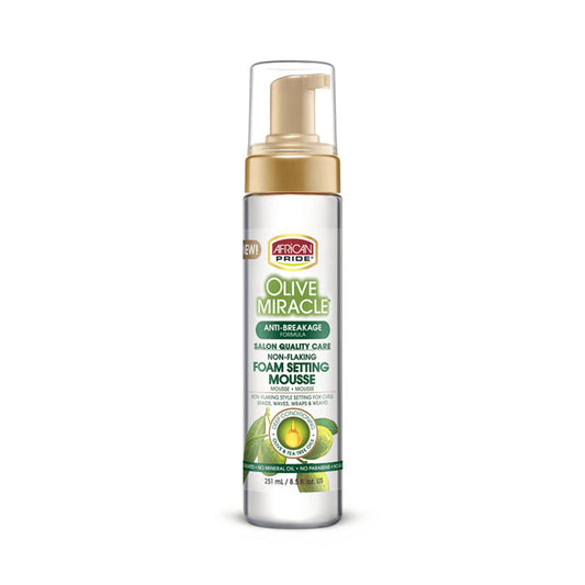 AFRICAN PRIDE Olive Miracle Foam Setting Mousse 8.5oz
