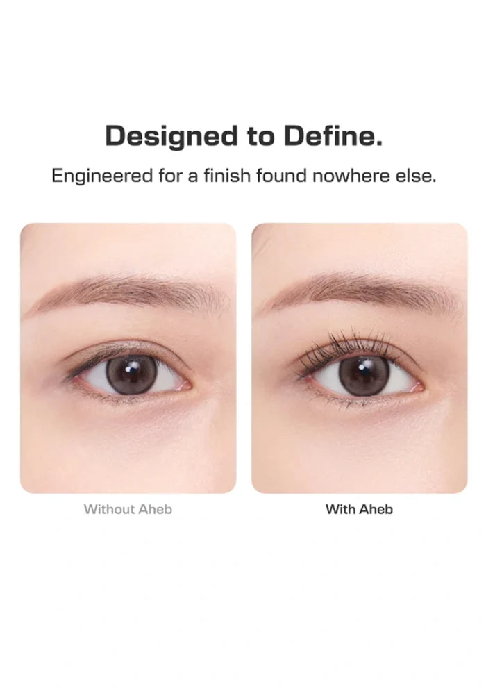 Real-user lashes after a clamp curler, mascara and AHEB finishing