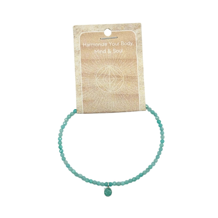 Amazonite Faceted Stone & Charm Bracelet 925